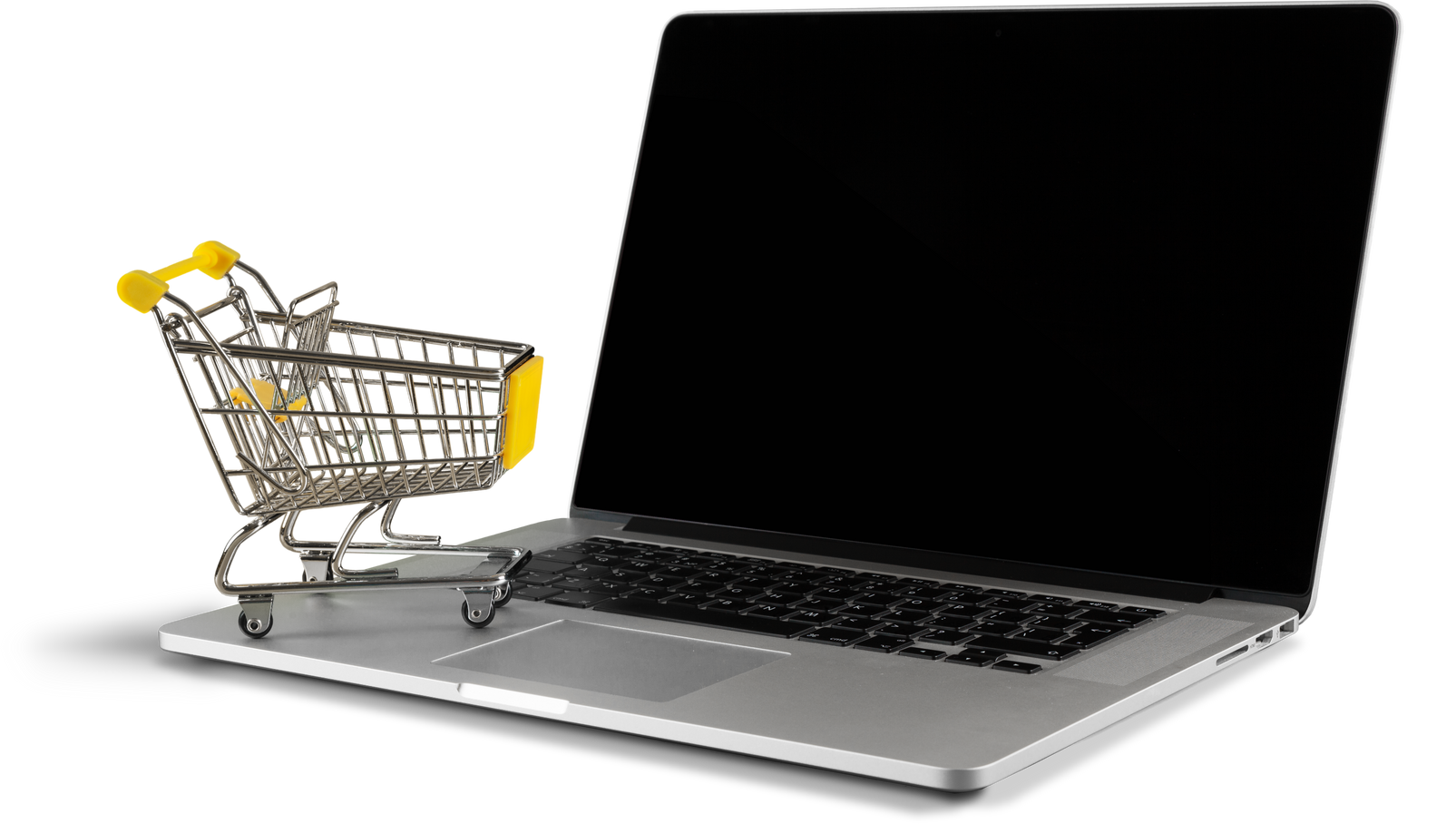 Small Shopping Cart on a Laptop