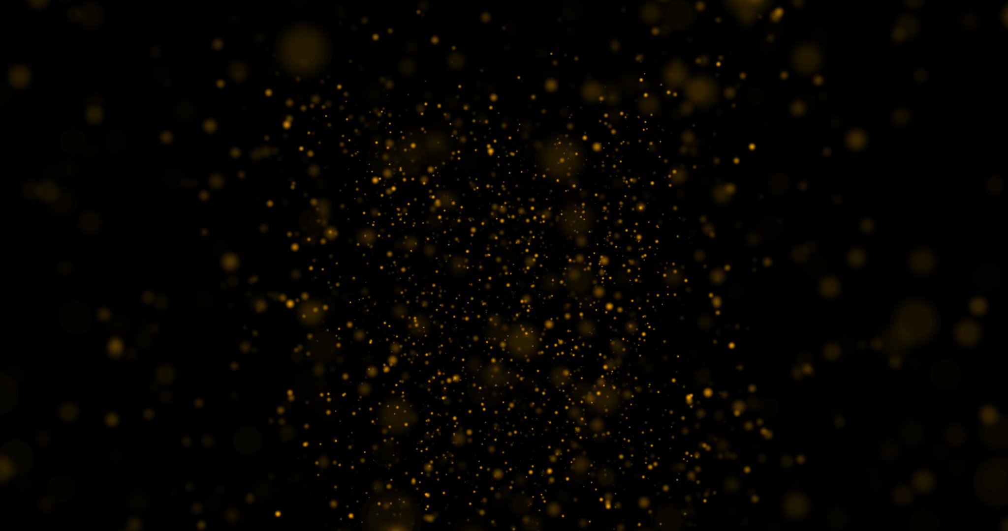 Gold glitter on a black background